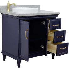 Load image into Gallery viewer, Bellaterra Home Vanity BellaTerra Home 37&quot; Single vanity in Blue finish with Gray granite and round sink- Left door/Left sink 400800-37L-BU-GYRDL