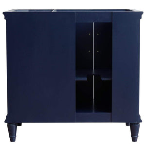 Bellaterra Home Vanity BellaTerra Home 37" Single vanity in Blue finish with Gray granite and round sink- Left door/Left sink 400800-37L-BU-GYRDL