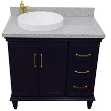 Load image into Gallery viewer, Bellaterra Home Vanity BellaTerra Home 37&quot; Single vanity in Blue finish with Gray granite and round sink- Left door/Left sink 400800-37L-BU-GYRDL