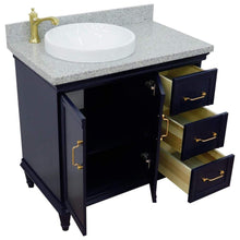 Load image into Gallery viewer, Bellaterra Home Vanity BellaTerra Home 37&quot; Single vanity in Blue finish with Gray granite and round sink- Left door/Left sink 400800-37L-BU-GYRDL