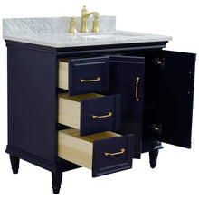 Load image into Gallery viewer, Bellaterra Home Vanity BellaTerra Home 37&quot; Single vanity in Blue finish with White Carrara and rectangle sink- Right door/Right sink 400800-37R-BU-WMRR