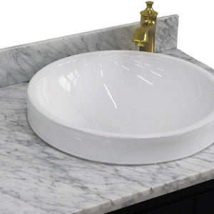 Bellaterra Home Vanity BellaTerra Home 37" Single vanity in Blue finish with White Carrara and round sink- Right door/Right sink 400800-37R-BU-WMRDR