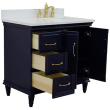 Load image into Gallery viewer, Bellaterra Home Vanity BellaTerra Home 37&quot; Single vanity in Blue finish with White quartz and rectangle sink- Right door/Right sink 400800-37R-BU-WERR