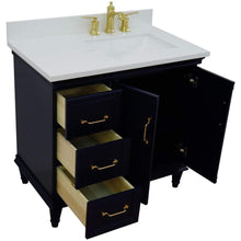 Load image into Gallery viewer, Bellaterra Home Vanity BellaTerra Home 37&quot; Single vanity in Blue finish with White quartz and rectangle sink- Right door/Right sink 400800-37R-BU-WERR