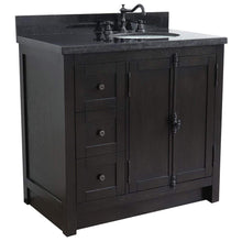 Load image into Gallery viewer, Bellaterra Home Vanity BellaTerra Home 37&quot; Single vanity in Brown Ash finish with Black galaxy top and oval sink - Right doors/Right sink 400100-37R-BA-BGO