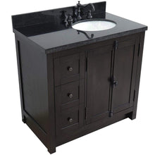Load image into Gallery viewer, Bellaterra Home Vanity BellaTerra Home 37&quot; Single vanity in Brown Ash finish with Black galaxy top and oval sink - Right doors/Right sink 400100-37R-BA-BGO