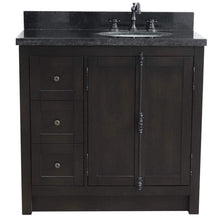 Load image into Gallery viewer, Bellaterra Home Vanity BellaTerra Home 37&quot; Single vanity in Brown Ash finish with Black galaxy top and oval sink - Right doors/Right sink 400100-37R-BA-BGO