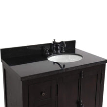 Load image into Gallery viewer, Bellaterra Home Vanity BellaTerra Home 37&quot; Single vanity in Brown Ash finish with Black galaxy top and oval sink - Right doors/Right sink 400100-37R-BA-BGO