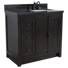 Load image into Gallery viewer, Bellaterra Home Vanity BellaTerra Home 37&quot; Single vanity in Brown Ash finish with Black galaxy top and rectangle sink - Right doors/Right sink 400100-37R-BA-BGR