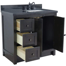 Load image into Gallery viewer, Bellaterra Home Vanity BellaTerra Home 37&quot; Single vanity in Brown Ash finish with Black galaxy top and rectangle sink - Right doors/Right sink 400100-37R-BA-BGR