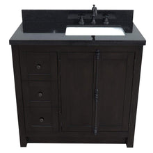 Load image into Gallery viewer, Bellaterra Home Vanity BellaTerra Home 37&quot; Single vanity in Brown Ash finish with Black galaxy top and rectangle sink - Right doors/Right sink 400100-37R-BA-BGR