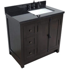 Load image into Gallery viewer, Bellaterra Home Vanity BellaTerra Home 37&quot; Single vanity in Brown Ash finish with Black galaxy top and rectangle sink - Right doors/Right sink 400100-37R-BA-BGR