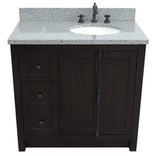 Load image into Gallery viewer, Bellaterra Home Vanity BellaTerra Home 37&quot; Single vanity in Brown Ash finish with Gray granite top and oval sink - Right doors/Right sink 400100-37R-BA-GYO
