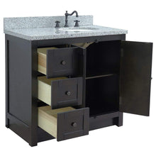 Load image into Gallery viewer, Bellaterra Home Vanity BellaTerra Home 37&quot; Single vanity in Brown Ash finish with Gray granite top and oval sink - Right doors/Right sink 400100-37R-BA-GYO