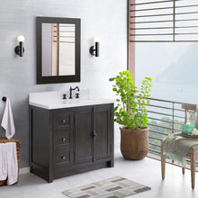 Load image into Gallery viewer, Bellaterra Home Vanity BellaTerra Home 37&quot; Single vanity in Brown Ash finish with White quartz top and rectangle sink - Right doors/Right sink 400100-37R-BA-WER