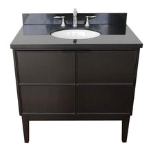 Load image into Gallery viewer, Bellaterra Home Vanity BellaTerra Home 37&quot; Single vanity in Cappuccino finish with Black Galaxy top and Oval Sink 400503-CP-BGO