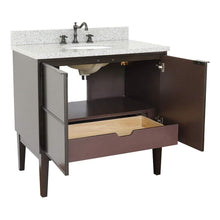 Load image into Gallery viewer, Bellaterra Home Vanity BellaTerra Home 37&quot; Single vanity in Cappuccino finish with Gray granite top and Oval Sink 400503-CP-GYO