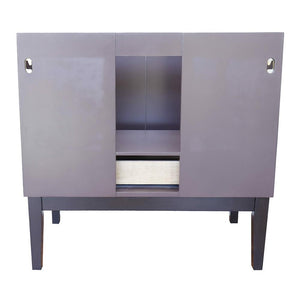 Bellaterra Home Vanity BellaTerra Home 37" Single vanity in Cappuccino finish with Gray granite top and Oval Sink 400503-CP-GYO