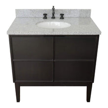 Load image into Gallery viewer, Bellaterra Home Vanity BellaTerra Home 37&quot; Single vanity in Cappuccino finish with Gray granite top and Oval Sink 400503-CP-GYO