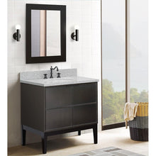 Load image into Gallery viewer, Bellaterra Home Vanity BellaTerra Home 37&quot; Single vanity in Cappuccino finish with Gray granite top and Oval Sink 400503-CP-GYO