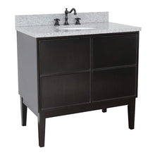 Load image into Gallery viewer, Bellaterra Home Vanity BellaTerra Home 37&quot; Single vanity in Cappuccino finish with Gray granite top and Oval Sink 400503-CP-GYO