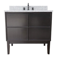 Load image into Gallery viewer, Bellaterra Home Vanity BellaTerra Home 37&quot; Single vanity in Cappuccino finish with Gray granite top and Oval Sink 400503-CP-GYO