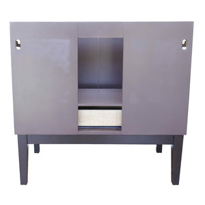 Bellaterra Home Vanity BellaTerra Home 37" Single vanity in Cappuccino finish with Gray granite top top and Round Sink 400503-CP-GYRD