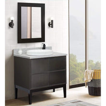 Load image into Gallery viewer, Bellaterra Home Vanity BellaTerra Home 37&quot; Single vanity in Cappuccino finish with Gray granite top top and Round Sink 400503-CP-GYRD