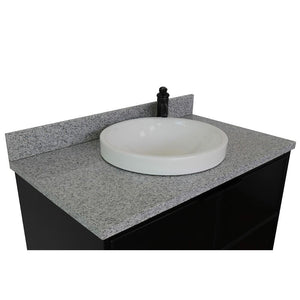 Bellaterra Home Vanity BellaTerra Home 37" Single vanity in Cappuccino finish with Gray granite top top and Round Sink 400503-CP-GYRD