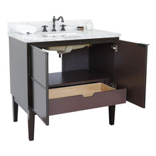 Load image into Gallery viewer, Bellaterra Home Vanity BellaTerra Home 37&quot; Single vanity in Cappuccino finish with White Carrara top and Rectangle Sink  400503-CP-WMR
