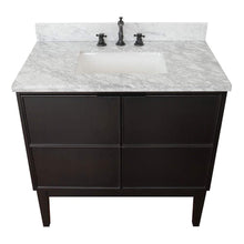 Load image into Gallery viewer, Bellaterra Home Vanity BellaTerra Home 37&quot; Single vanity in Cappuccino finish with White Carrara top and Rectangle Sink  400503-CP-WMR