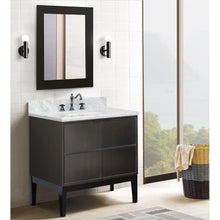 Load image into Gallery viewer, Bellaterra Home Vanity BellaTerra Home 37&quot; Single vanity in Cappuccino finish with White Carrara top and Rectangle Sink  400503-CP-WMR