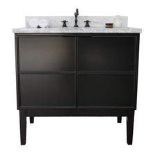 Load image into Gallery viewer, Bellaterra Home Vanity BellaTerra Home 37&quot; Single vanity in Cappuccino finish with White Carrara top and Rectangle Sink  400503-CP-WMR