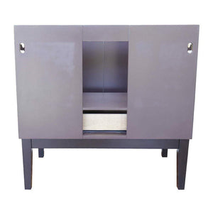 Bellaterra Home Vanity BellaTerra Home 37" Single vanity in Cappuccino finish with White Carrara top and Rectangle Sink  400503-CP-WMR