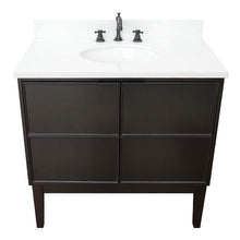 Load image into Gallery viewer, Bellaterra Home Vanity BellaTerra Home 37&quot; Single vanity in Cappuccino finish with White Quartz top and Oval Sink  400503-CP-WEO