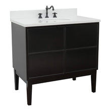 Load image into Gallery viewer, Bellaterra Home Vanity BellaTerra Home 37&quot; Single vanity in Cappuccino finish with White Quartz top and Oval Sink  400503-CP-WEO