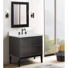 Load image into Gallery viewer, Bellaterra Home Vanity BellaTerra Home 37&quot; Single vanity in Cappuccino finish with White Quartz top and Oval Sink  400503-CP-WEO