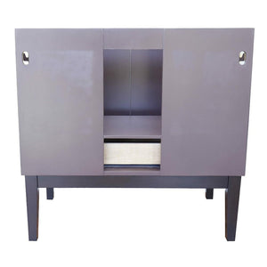 Bellaterra Home Vanity BellaTerra Home 37" Single vanity in Cappuccino finish with White Quartz top and Oval Sink  400503-CP-WEO