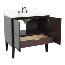 Load image into Gallery viewer, Bellaterra Home Vanity BellaTerra Home 37&quot; Single vanity in Cappuccino finish with White Quartz top and Oval Sink  400503-CP-WEO