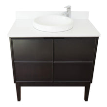 Load image into Gallery viewer, Bellaterra Home Vanity BellaTerra Home 37&quot; Single vanity in Cappuccino finish with White Quartz top and Round Sink 400503-CP-WERD