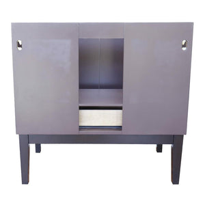 Bellaterra Home Vanity BellaTerra Home 37" Single vanity in Cappuccino finish with White Quartz top and Round Sink 400503-CP-WERD