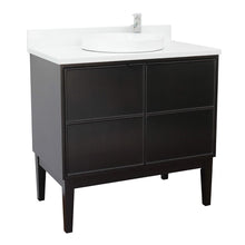 Load image into Gallery viewer, Bellaterra Home Vanity BellaTerra Home 37&quot; Single vanity in Cappuccino finish with White Quartz top and Round Sink 400503-CP-WERD