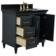 Load image into Gallery viewer, Bellaterra Home Vanity BellaTerra Home  37&quot; Single vanity in Dark Gray finish with Black galaxy and oval sink- Right door/Right sink 400800-37R-DG-BGOR