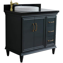 Load image into Gallery viewer, Bellaterra Home Vanity BellaTerra Home 37&quot; Single vanity in Dark Gray finish with Black galaxy and round sink- Left door/Left sink 400800-37L-DG-BGRDL