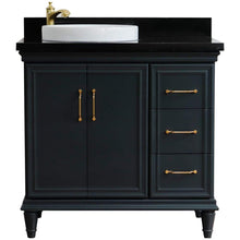Load image into Gallery viewer, Bellaterra Home Vanity BellaTerra Home 37&quot; Single vanity in Dark Gray finish with Black galaxy and round sink- Left door/Left sink 400800-37L-DG-BGRDL