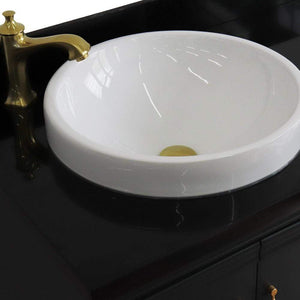 Bellaterra Home Vanity BellaTerra Home 37" Single vanity in Dark Gray finish with Black galaxy and round sink- Left door/Left sink 400800-37L-DG-BGRDL