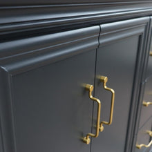 Load image into Gallery viewer, Bellaterra Home Vanity BellaTerra Home 37&quot; Single vanity in Dark Gray finish with Black galaxy and round sink- Left door/Left sink 400800-37L-DG-BGRDL