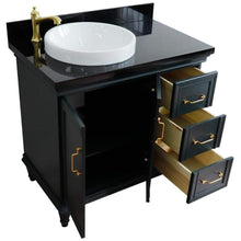 Load image into Gallery viewer, Bellaterra Home Vanity BellaTerra Home 37&quot; Single vanity in Dark Gray finish with Black galaxy and round sink- Left door/Left sink 400800-37L-DG-BGRDL