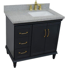 Load image into Gallery viewer, Bellaterra Home Vanity BellaTerra Home 37&quot; Single vanity in Dark Gray finish with Gray granite and rectangle sink- Right door/Right sink 400800-37R-DG-GYRR
