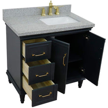 Load image into Gallery viewer, Bellaterra Home Vanity BellaTerra Home 37&quot; Single vanity in Dark Gray finish with Gray granite and rectangle sink- Right door/Right sink 400800-37R-DG-GYRR